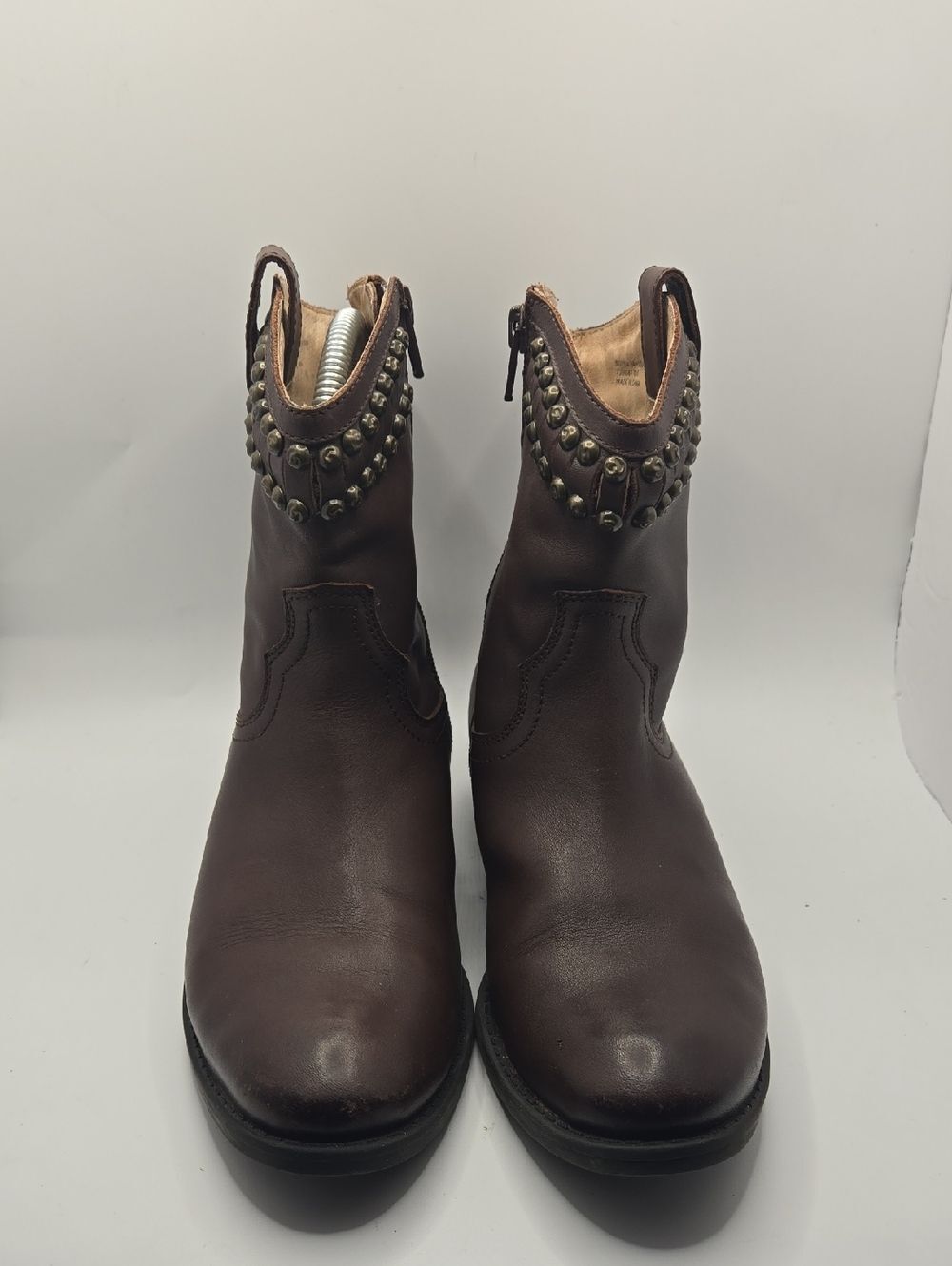 Frye Diana Cut Stud Brown Leather Western Boots Boys- 4 Women'ss - 6‎ Boho